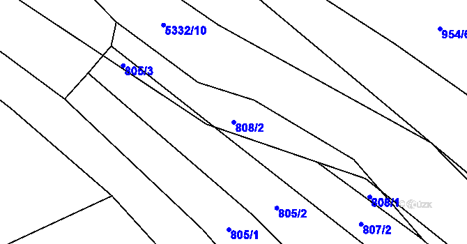 Parcela st. 808/2 v KÚ Kněždub, Katastrální mapa