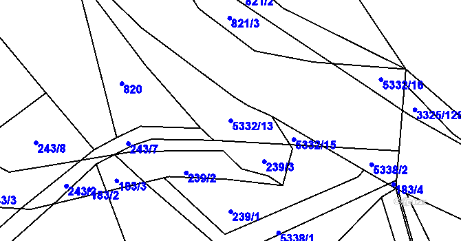 Parcela st. 5332/13 v KÚ Kněždub, Katastrální mapa