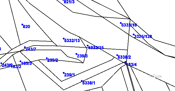 Parcela st. 5332/15 v KÚ Kněždub, Katastrální mapa