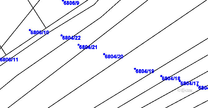 Parcela st. 6804/20 v KÚ Kněždub, Katastrální mapa