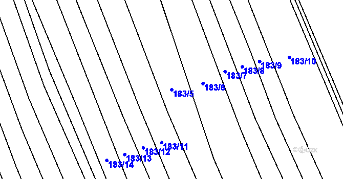 Parcela st. 183/5 v KÚ Kněždub, Katastrální mapa