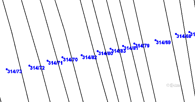 Parcela st. 314/80 v KÚ Kněždub, Katastrální mapa