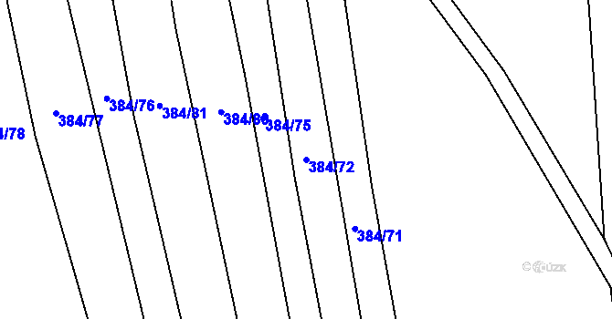 Parcela st. 384/72 v KÚ Kněždub, Katastrální mapa