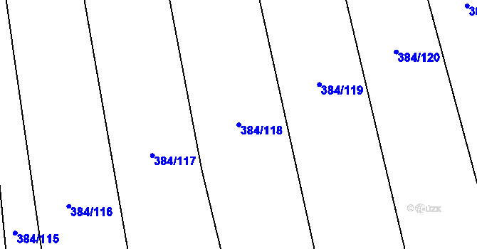 Parcela st. 384/118 v KÚ Kněždub, Katastrální mapa