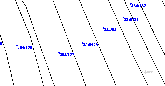 Parcela st. 384/128 v KÚ Kněždub, Katastrální mapa