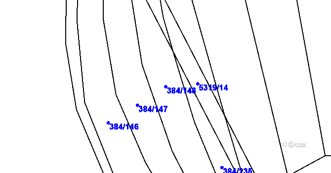 Parcela st. 384/148 v KÚ Kněždub, Katastrální mapa