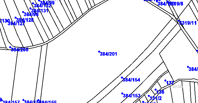 Parcela st. 384/201 v KÚ Kněždub, Katastrální mapa