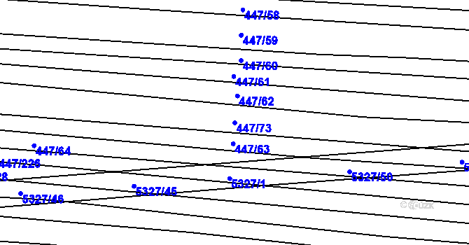 Parcela st. 447/73 v KÚ Kněždub, Katastrální mapa