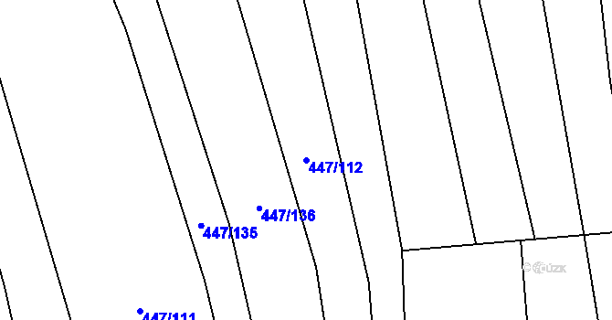 Parcela st. 447/112 v KÚ Kněždub, Katastrální mapa