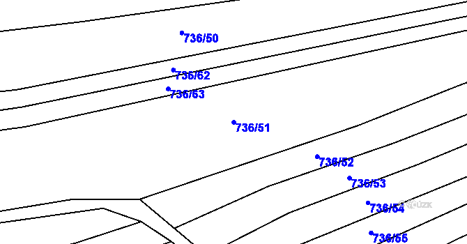 Parcela st. 736/51 v KÚ Kněždub, Katastrální mapa