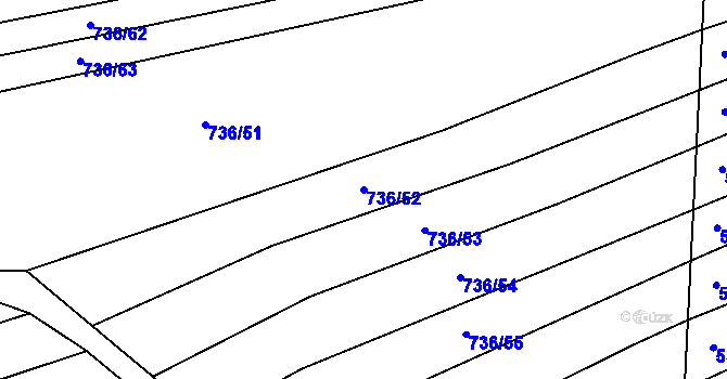 Parcela st. 736/52 v KÚ Kněždub, Katastrální mapa