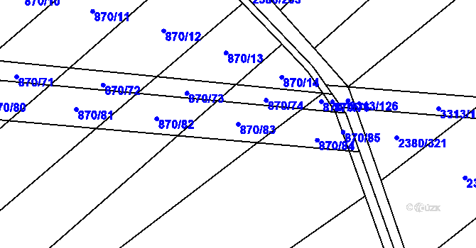 Parcela st. 870/83 v KÚ Kněždub, Katastrální mapa