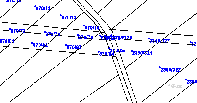 Parcela st. 870/84 v KÚ Kněždub, Katastrální mapa