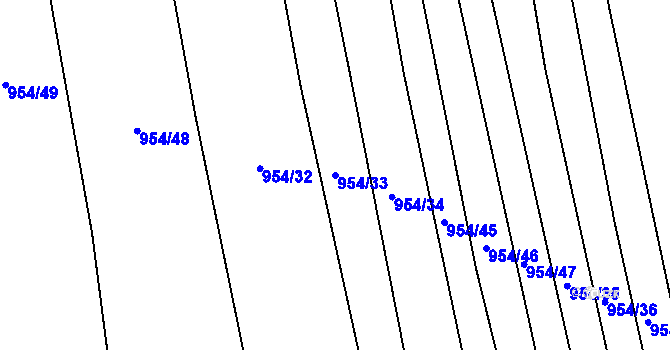 Parcela st. 954/33 v KÚ Kněždub, Katastrální mapa