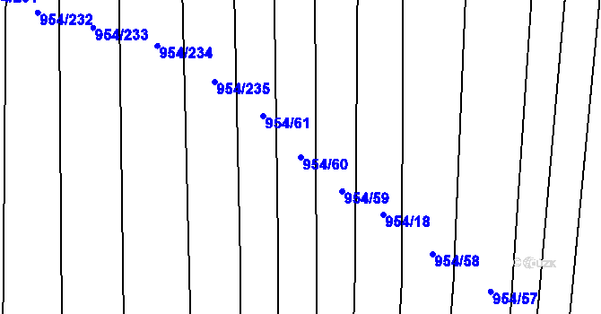 Parcela st. 954/60 v KÚ Kněždub, Katastrální mapa