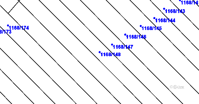 Parcela st. 1168/148 v KÚ Kněždub, Katastrální mapa