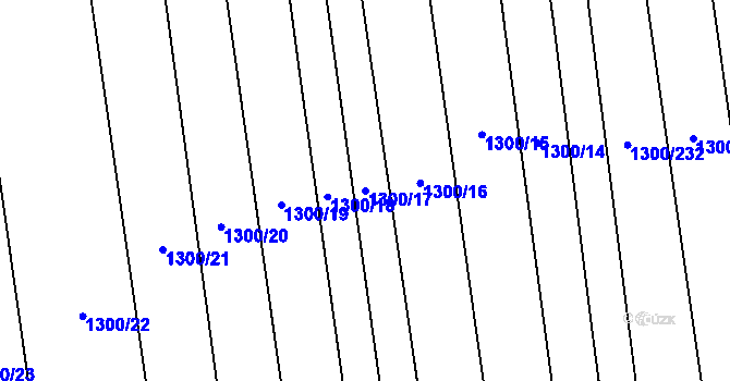 Parcela st. 1300/17 v KÚ Kněždub, Katastrální mapa