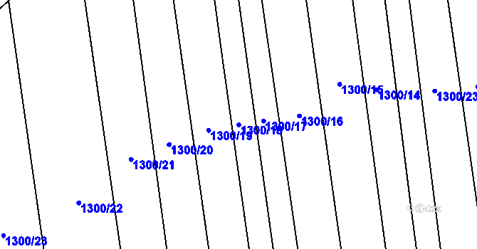 Parcela st. 1300/18 v KÚ Kněždub, Katastrální mapa