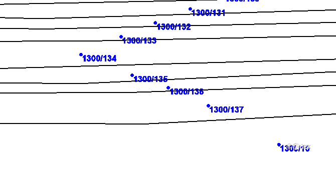 Parcela st. 1300/136 v KÚ Kněždub, Katastrální mapa