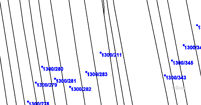 Parcela st. 1300/211 v KÚ Kněždub, Katastrální mapa