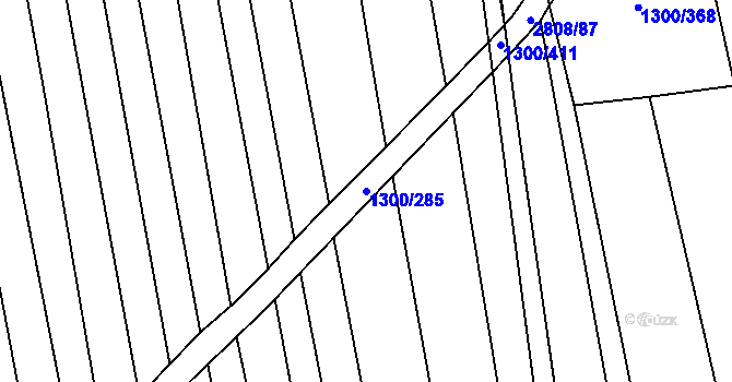 Parcela st. 1300/285 v KÚ Kněždub, Katastrální mapa