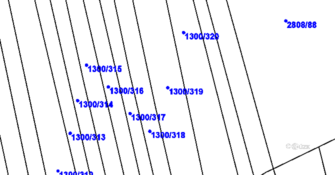 Parcela st. 1300/319 v KÚ Kněždub, Katastrální mapa