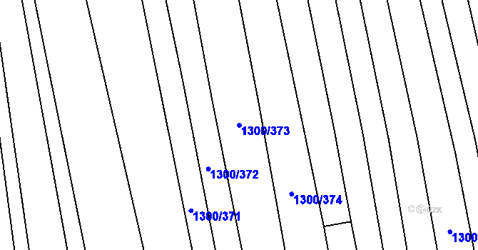 Parcela st. 1300/373 v KÚ Kněždub, Katastrální mapa