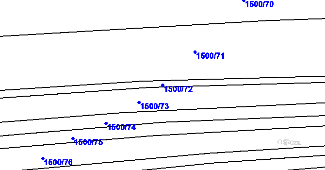 Parcela st. 1500/72 v KÚ Kněždub, Katastrální mapa