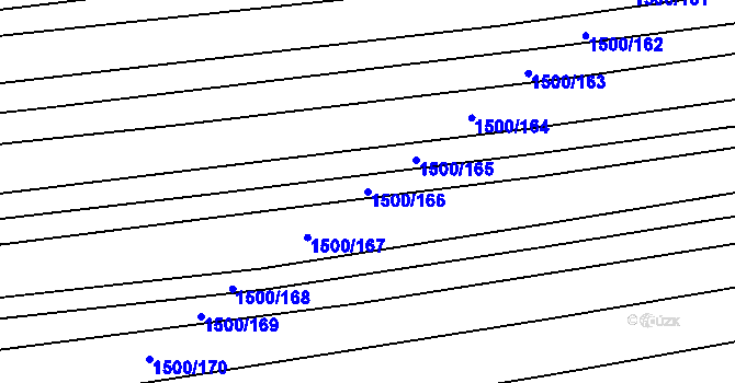 Parcela st. 1500/166 v KÚ Kněždub, Katastrální mapa