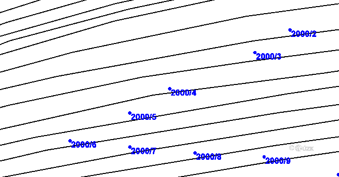 Parcela st. 2000/4 v KÚ Kněždub, Katastrální mapa