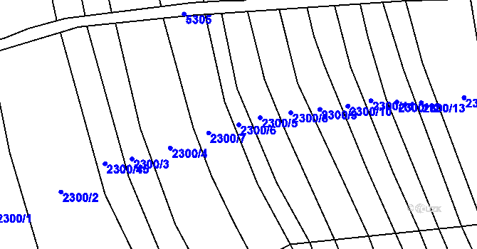 Parcela st. 2300/6 v KÚ Kněždub, Katastrální mapa