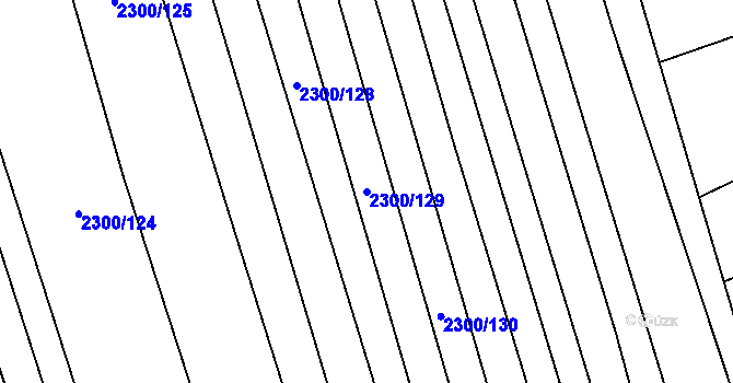 Parcela st. 2300/129 v KÚ Kněždub, Katastrální mapa