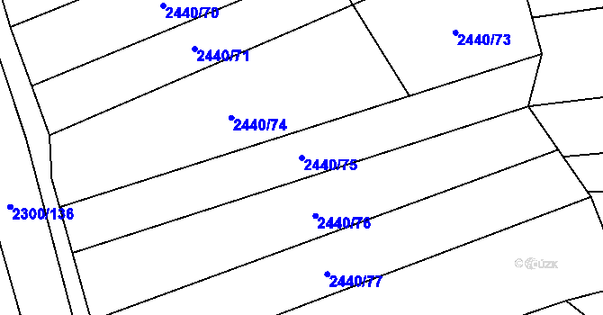 Parcela st. 2440/75 v KÚ Kněždub, Katastrální mapa