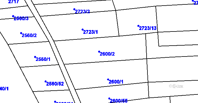 Parcela st. 2600/2 v KÚ Kněždub, Katastrální mapa