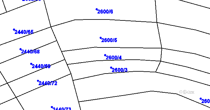 Parcela st. 2600/4 v KÚ Kněždub, Katastrální mapa