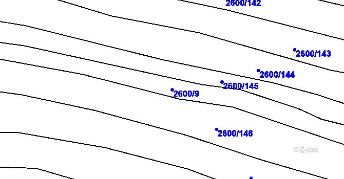Parcela st. 2600/9 v KÚ Kněždub, Katastrální mapa