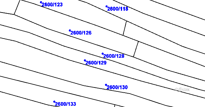 Parcela st. 2600/128 v KÚ Kněždub, Katastrální mapa