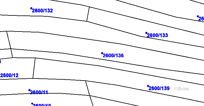 Parcela st. 2600/136 v KÚ Kněždub, Katastrální mapa