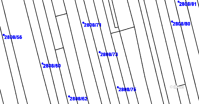 Parcela st. 2808/73 v KÚ Kněždub, Katastrální mapa