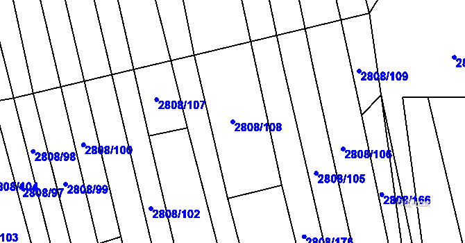 Parcela st. 2808/108 v KÚ Kněždub, Katastrální mapa