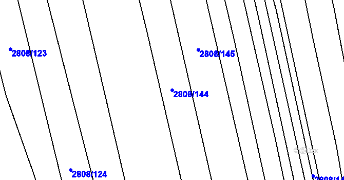 Parcela st. 2808/144 v KÚ Kněždub, Katastrální mapa