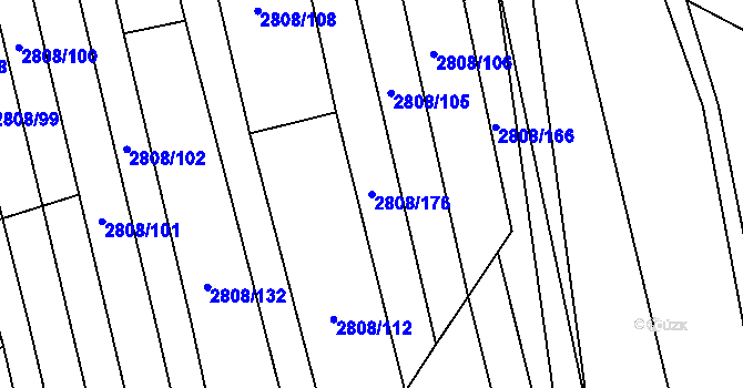 Parcela st. 2808/176 v KÚ Kněždub, Katastrální mapa