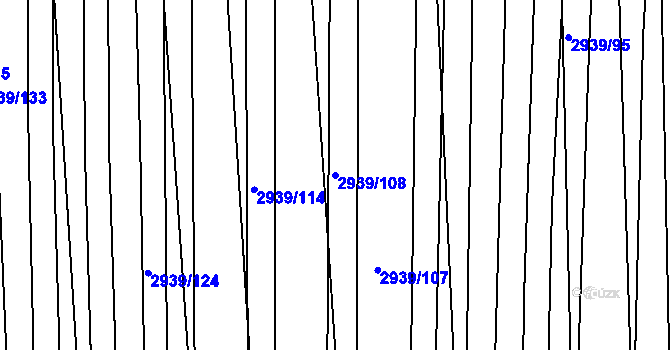 Parcela st. 2939/108 v KÚ Kněždub, Katastrální mapa