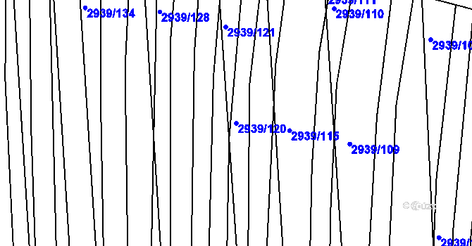 Parcela st. 2939/120 v KÚ Kněždub, Katastrální mapa