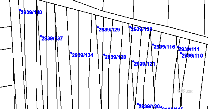 Parcela st. 2939/128 v KÚ Kněždub, Katastrální mapa