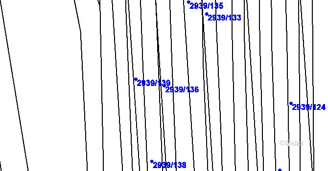 Parcela st. 2939/136 v KÚ Kněždub, Katastrální mapa
