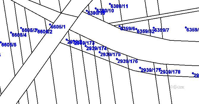 Parcela st. 2939/175 v KÚ Kněždub, Katastrální mapa