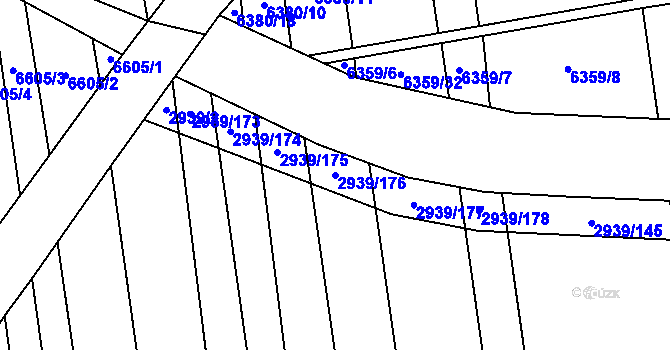 Parcela st. 2939/176 v KÚ Kněždub, Katastrální mapa
