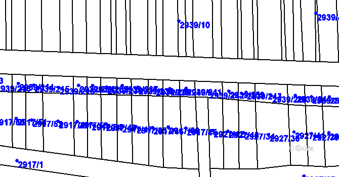 Parcela st. 2939/240 v KÚ Kněždub, Katastrální mapa