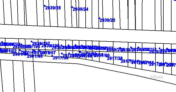 Parcela st. 2939/257 v KÚ Kněždub, Katastrální mapa